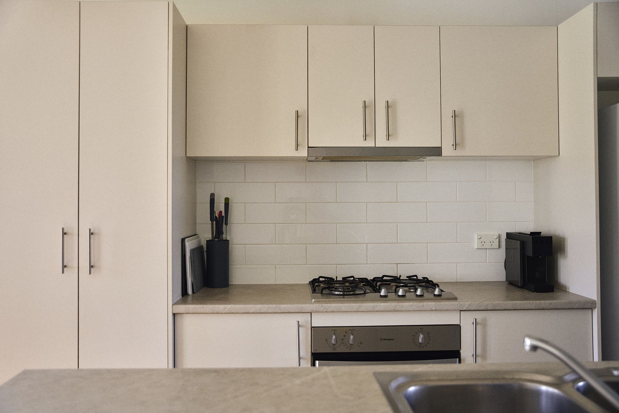 Kitchen closeup in Currowan House.