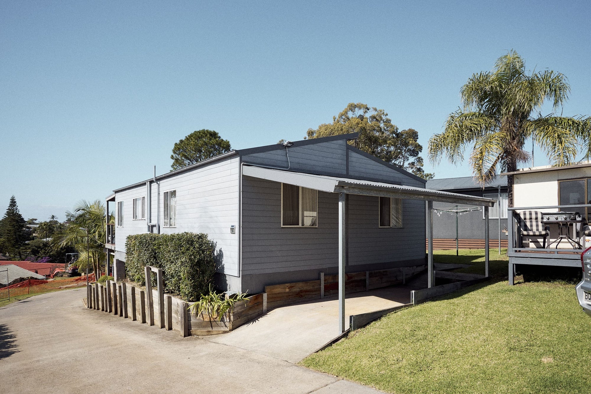 Meroo House exterior with covered carport.