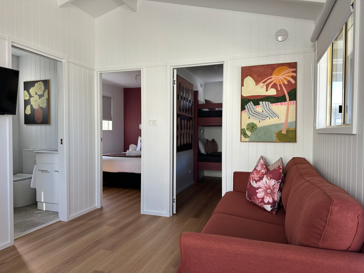 Living area in Yerriyong cabin 3A.