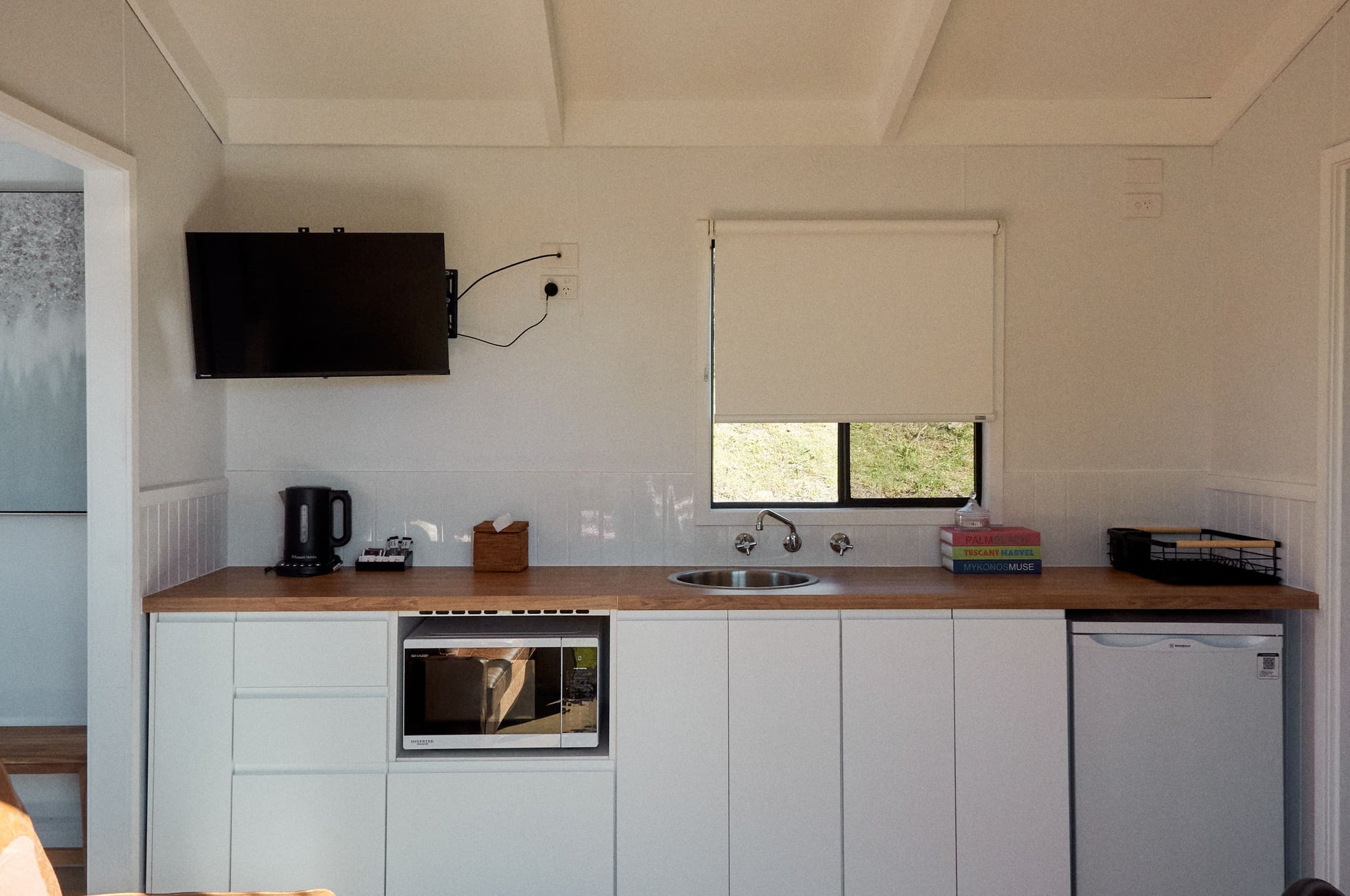Modern kitchenette in Yerriyong B Cabin.
